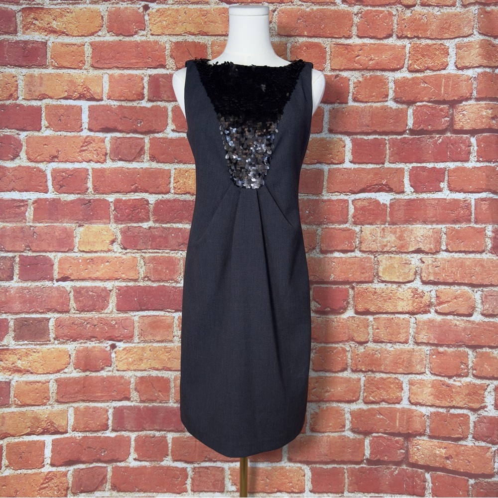 Eliza J New York Charcoal Black Sequin Women's‎ Sleeveless Midi Dress